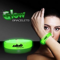 9" Deluxe Single Color Triple Wide Green Glow Bracelet